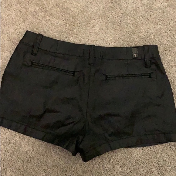 7 for All Mankind Black Leather Shorts - Picture 2 of 4